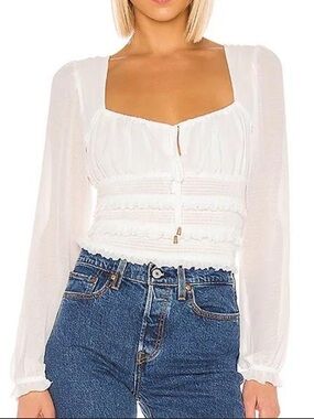 Free People Lolita Smocked Peasant Top